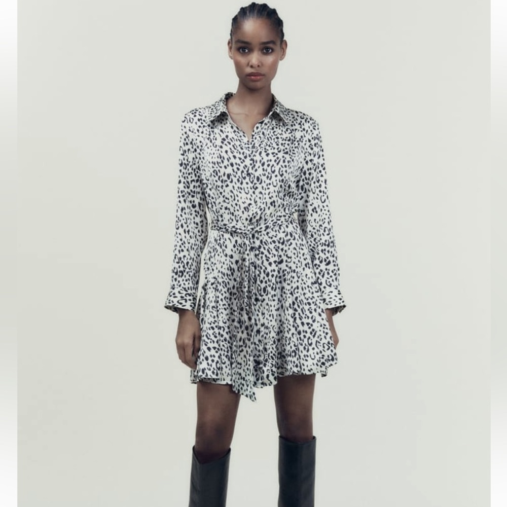 Leopard print mini dress
